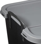 Life Story 12 Pack Heavy Duty Stackable Storage Bin, 55 Quart Home Organizer, Versatile Lightweight Locking Bins with Carrying Handles, Black/Gray
