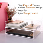 Paper Tray Organizer Clear Acrylic Desk Organizers and AccessoriesOffice Supplies Organization Stackable File Holder-Art Storage for School Classroom Workspace Letter Tray-2 Pack/2 Tier…