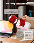 Phomemo 4x6 Thermal Label Printer Paper - 500 PCS Red 4"x6" Fan-Fold Shipping Supplies Labels - Water/Oilproof Label Stickers - Permanent Adhesive 4x6 Mailing Labels Paper for Thermal Printer