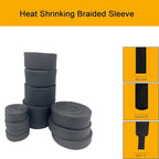 Heat Shrink Braided Sleeving 2:1 Shrinkable Fabric Cable Sheathing Wire Tubing Management Abrasion Protectors Flexibility 1" ID-24FT