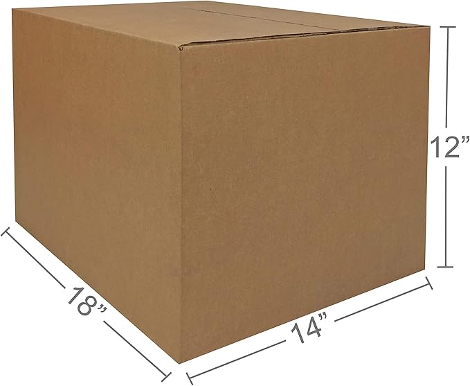 Amazon Basics Cardboard Moving Boxes, 20 Pack, Medium, Brown, 18" x 14" x 12"