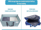 VENO 2 Pack Moving Bags and Large Christmas Storage Bins with lids. Alternative to Moving Boxes, Packing Supplies for College. Extra Large Heavy Duty Totes for Packaging (Light Blue Matte, 2 Pack)