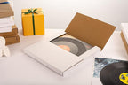 50 Pack Vinyl Record Mailers 12.8"L x 12.8"W x 1"H Multi Depth LP Album Shipping Boxes with Fragile Stickers, White