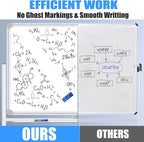 Dry Erase Board with Stand - 48x36 Inches Double-Sided Mobile Whiteboard with Stand, Large White Board on Wheels for Meeting, Training, Rolling Magnetic Whiteboard for Home Office Classroom School
