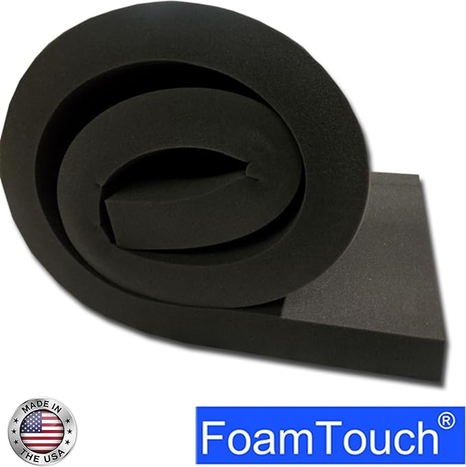 FoamTouch High Density Charcoal Foam - 5" Thick x 24" Wide x 84" Long - Ideal for Couch, Bench, Seat Replacement & Wheelchair Cushions