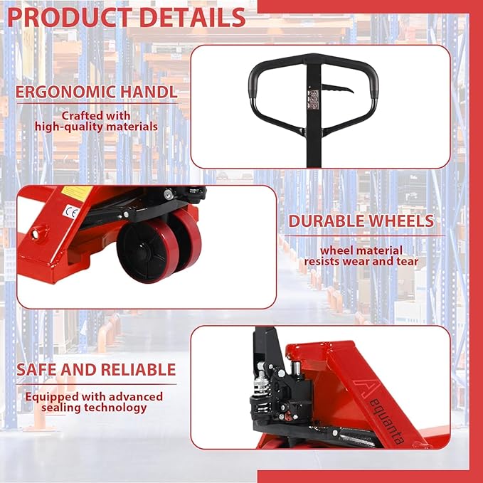 Pallet Jack 5500 Lbs Capacity, 21" W x 48" L Forks, Heavy-Duty Manual Hand Pallet Truck