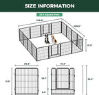FXW Rollick Unleashed Dog Playpen for Indoor, Yard, RV Camping, 32 inch 16 Panels for Small and Medium Dogs, Black│Patented