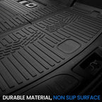 Floor Mats Set for 2016-2026 Dodge Durango (Only for 6 Seats with Captain Chairs), All Weather TPE Backrest Mat Trunk Mat Cargo Liner Door Sill Guards Accessories (6 Seats Floor Mats Set)