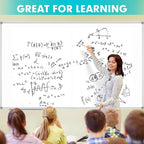 JILoffice Large Magnetic White Board, Dry Erase Board 96 x 48 Inch, Silver Aluminum Frame Wall Mounted Board for Office Home and School