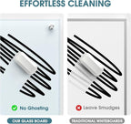 MaxGear Glass Whiteboard 36x24 Inches Wall Mounted, Magnetic White Board with 1 Eraser, 1 Accessory Tray, 4 Markers and 6 Magnets, Large Frameless Dry Erase Board for Office, School, Home