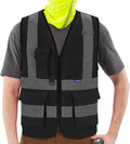 A-SAFETY XSmall Black safety vest xs (Black Mesh XS)
