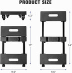 KEDSUM Furniture Dolly with 6 Swivel Casters, Expandable Moving Dolly, 24in-12in Furniture Movers with Wheels, Flat Dollies Brake Wheels, Max 800LBS Capacity, 1 Pack