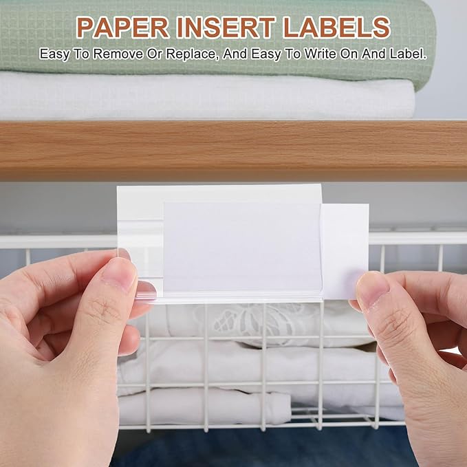 PATIKIL 3.9" x 1.8" Wire Shelf Label Holder, 20 Pack Reusable Plastic Price Tag Display Clip for 0.79" to 0.98" Thick Shelves with Paper Inserts Pens for Home Market Store, Clear