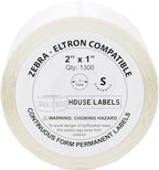 HOUSELABELS 2" x 1" Barcode Labels in Polypropylene Compatible with Zebra and Rollo Printers, 28 Rolls / 1,300 Labels per Roll
