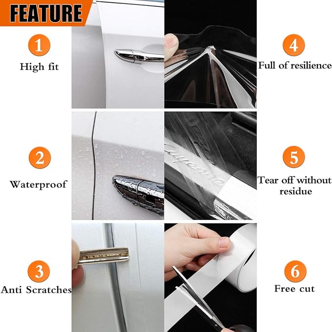 MYFAMIREA Car Door Invisible Anti-Collision Self Adhesive Seal Strip Seal Weather Strip Scratch Resistant Transparent Fit for Most Car, Protect The Car Body and Door(33Ft x 4In)