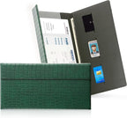 CoBak Leather Car Registration and Insurance Holder with Magnetic Compartment - Vehicle Glove Box Organizer for Driver License, Cards, Emergency Cash - Auto Truck Accessories Case, Dark Green