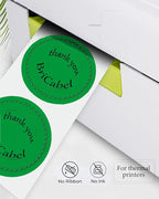 4 Inch Large Green Circle Thermal Labels, Self-Adhesive Round Inventory Stickers, Multi-Purpose Round Roll Thermal Printing Stickers for Business and Domestic Use-300 Labels/Roll