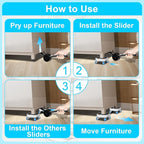 New Upgrade Furniture Movers with Wheels, Furniture Sliders with 360° Rotatable 1.25in Wheels, Furniture Dolly for Moving Heavy Sofa, Bed, Load Capacity Up to 900lb