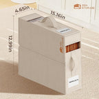 4 Pack Sheet Storage Organizer (King & Queen Size) with handle, Foldable Sheet Set Organizer for Linen Closet, Sheet Organizer for Blanket, Coverlet and Towel, Beige
