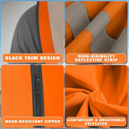 BeautyWill Custom Safety Vest Customized Logo Class 2 High Visibility Reflective Vest with Pockets Construction workwear