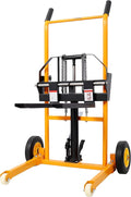 440lbs Material Lift Stacker, 35.5" Hydraulic Fork Lift, Max Lift Manual Forklift Pallet Lift Dolly, Manual Pallet Stacker for Supermarket, Warehouse, and Household