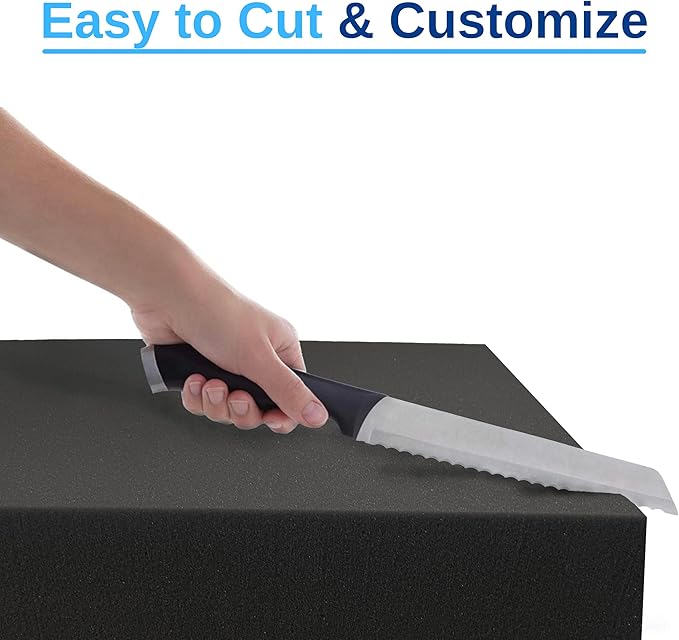 FoamRush 7" x 24" x 72" Charcoal High Density Upholstery Foam Cushion (Upholstery Sheet, Foam Padding, Seat Replacement, Chair Cushion Replacement, Square Foam, Wheelchair Seat Cushion) Made in USA