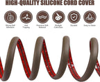 Floor Cord Cover Cable Cavity Self Adhesive Cord Hider Floor 10FT Floor Cable Management Power Cord Protector Floor Electric Cord Covers for Offices, Gym, Exhibitions (CoffeeBrown, 1.57" x 10')