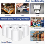 Premium 2 1/4 x 50 Thermal Paper Rolls - BPA Free Credit Card Receipt Paper, 50 Rolls/Case for POS & ATM Systems