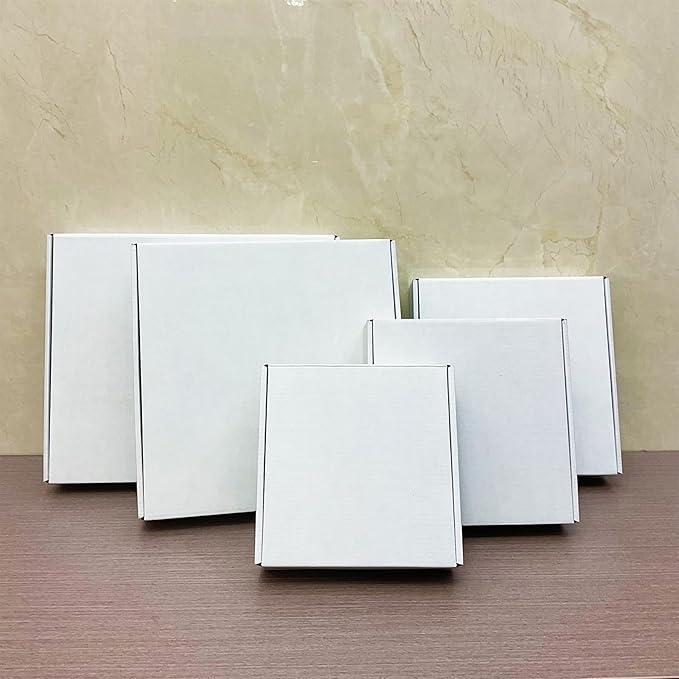11x11x2 Inches Shipping Boxes Set of 25,White Corrugated Mailing Cardboard Box Literature Mailer for Packing Small Business Moving Storage, E-Commerce Packaging Mailing Boxes Gift Boxes for Presents