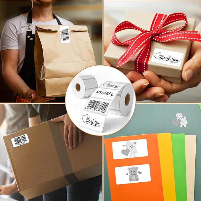 MFLABE 120 Rolls of 1000 2-1/4 x 1-1/4 Inch Direct Thermal Perforated Shipping Labels,SKU Labels