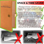 Auto Insurance and Registration Card Holder - Vehicle Glove Box Document Organizer - Car Essential Paperwork Holder for DMV, AAA, Contact Information Cards - Premium PU Leather Wallet Case - Orange