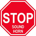 Stop "Sound Horn" - Laminated Floor Sign by Graphical Warehouse - 12” x 12”