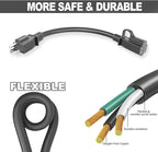 HUANCHAIN Indoor Outdoor Black Extension Cord 60 ft Waterproof, 16/3 Gauge Flexible Cold-Resistant Appliance Extension Cable Outside, 10A 1250W 16AWG SJTW, 3 Prong Electric Cord, ETL