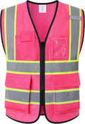 Safety Vest for Men Women,Mesh High Visibility Construction Work Vest with Reflective Strips,Meets ANSI/ISEA Standards(EK175-Mesh-Hot Pink-3XL)