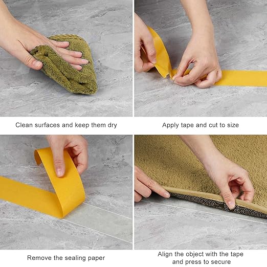 WINNOW Heavy Duty Double Sided Rug Tape 2 Inch x 66 Feet – Carpet Tape Gripper for Wood, Tile & Carpet, Non‑Slip, Strong Hold, Removable, 2 Rolls