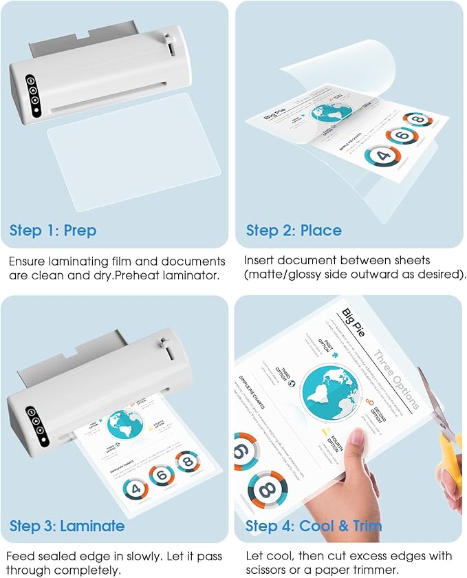 KTRIO 5 MIL Laminating Sheets, Hold 8.5 x 11 Inches, 200 Pack Thermal Laminating Pouches, 9 x 11.5 Laminate Sheets for Laminator, Clear Lamination Sheet Paper, Letter Size, Office School Home Supplies