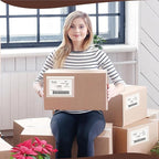 9.5x12 Shipping Label Sleeves 100 Pack Strong Adhesive Back for Secure Package Labelling, Protects Documents with Packing Slip Pouches Packing Sleeves for Mailing and Packaging -WaterProof and Durable