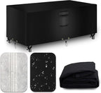 Heavy Duty Patio Furniture Covers Waterproof, 600D Outdoor Furniture Cover Waterproof for Sectional Sofa Couch, Outdoor Dining Table and Chair Set Covers 64''L x 52''W x 28''H, Black