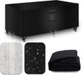 Heavy Duty Patio Furniture Covers Waterproof, 600D Outdoor Furniture Cover Waterproof for Sectional Sofa Couch, Outdoor Dining Table and Chair Set Covers 90''L x 64''W x 28''H, Black