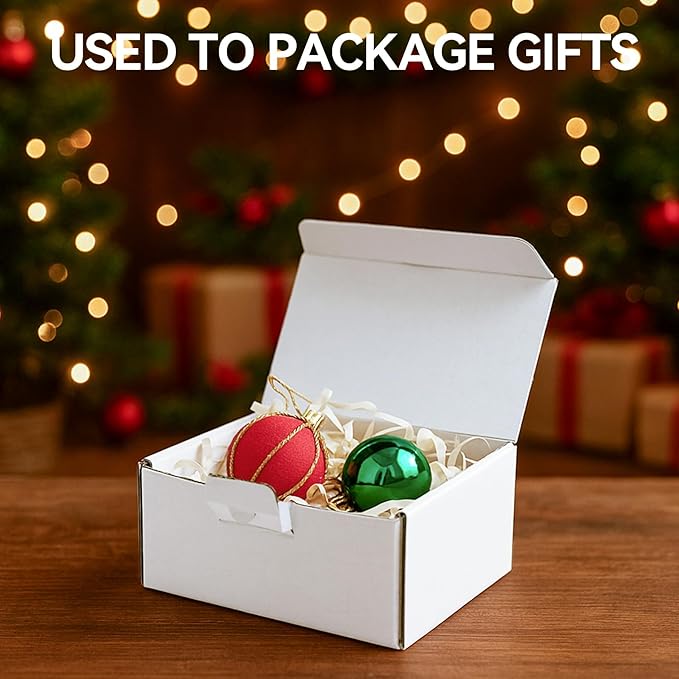 Small Shipping Boxes 3.5x3.3x1.6 Inches, 25-Pack White Corrugated Cardboard Gift Boxes for Mailing, Packaging & Storage