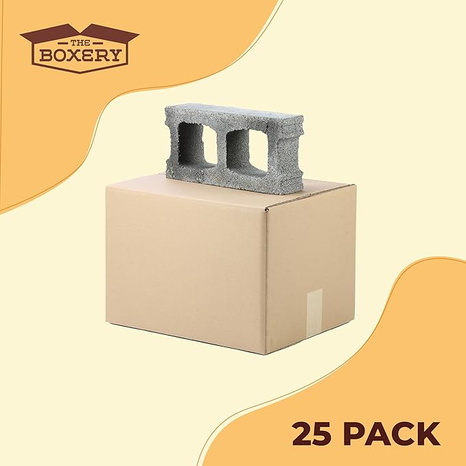 The Boxery Heavy-Duty Double Wall (ECT48) - 10"x7.5"x6.5" (25-Pack) | Corrugated Boxes for Shipping, Packaging, Moving, Storage Box for Home or Business, Strong Wholesale Bulk Boxes