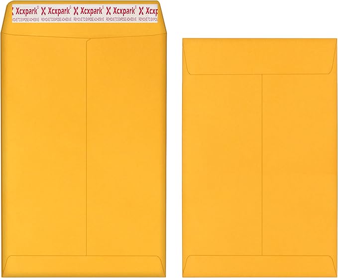 250 PCS 6x9 inches Security Catalog Envelopes Printable Self Seal Envelopes, Anti Tear brown Kraft Envelopes for Invitation Cards, Pictures, Photos, Documents
