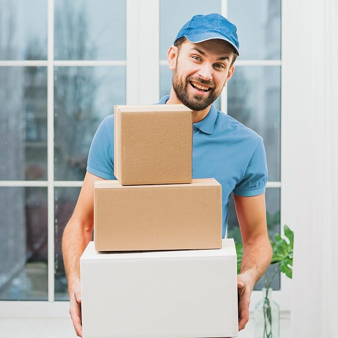 Famagic Small Shipping Boxes 11x6x6 Inch 10 Pack White Box Corrugated Cardboard Boxes for Packaging Small Business, Mailing Boxes for Shipping