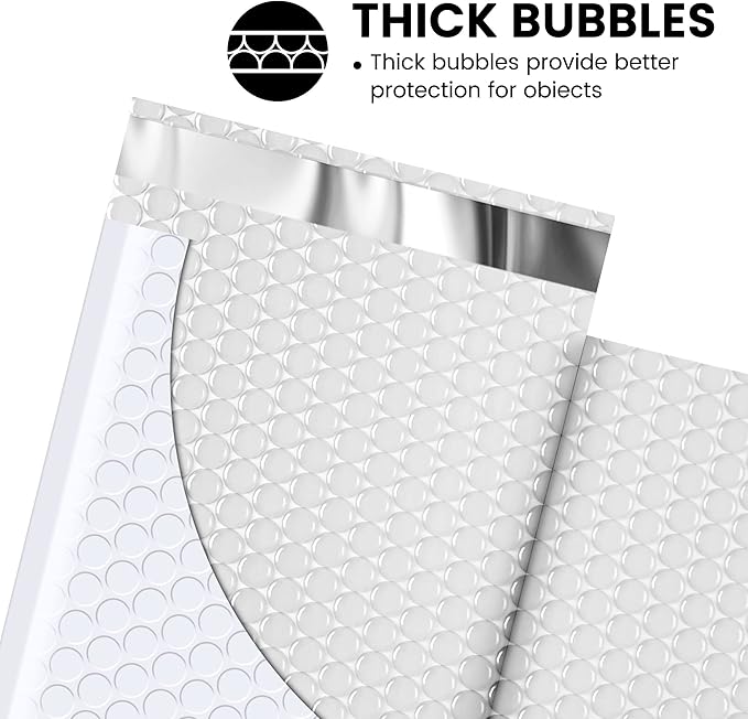 Fuxury Bubble Mailers 4x8 Inch White 200 Pack Padded Envelopes Usable Size 4x7" Thick Mailing Envelopes Bubble Opaque Padded Mailers Shipping Bags for Mailing Jewelry Makeup Small Business#000