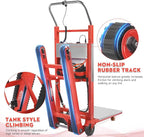 Electric Stair Climbing Dolly, 1250W Electric Stair Climbing Hand Truck, 900lbs Max Load Capacity, 3 Mode Folding Stair Climber Hand Trucks with Telescopic Handle for Moving Furniture (Orange)