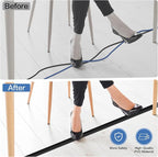 Floor Cord Cover Self Adhesive Cord Hider Floor Extension Cord Covers for Floor Power Cord Protector Cable Management Prevent Cable Trips Cable Cavity 0.32" W x 0.32" H (Black, 20Ft)