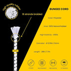 Bungee Cord Elastic Shock Cord 3/16" x 25' Bungee Rope for DIY, Tie Downs, Kayak and Outdoor - White&Black