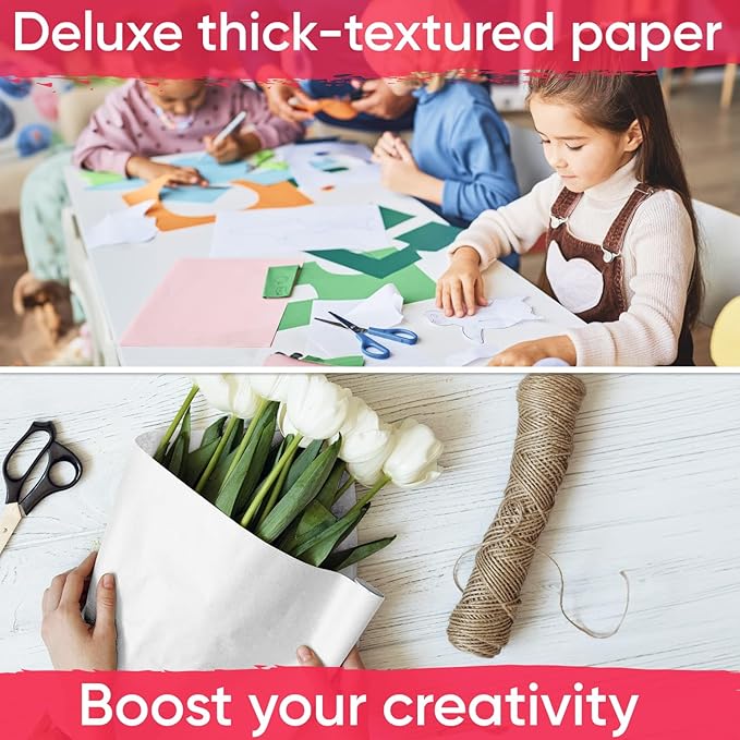18" x 1200" (100 ft) White Kraft Paper Roll, 45 lbs Thickness, Made in USA Kraft Paper for School, Arts & Crafts, Gift Wrapping, Packing for Moving