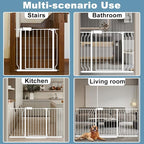 White Extra Wide Baby Gate 53-57.5 inch for Doorways Stairs Pressure Mount Baby Gate Automatic Close Child Dog Pet Safety Toddler Gates with Extensions