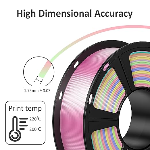GEEETECH 3D Printer Silk PLA Filament 1.75mm Sky Blue, Shiny 3D Filament 1kg (2.2lbs) 1 Spool, Dimensional Accuracy +/- 0.02 mm, Silk Sky Blue